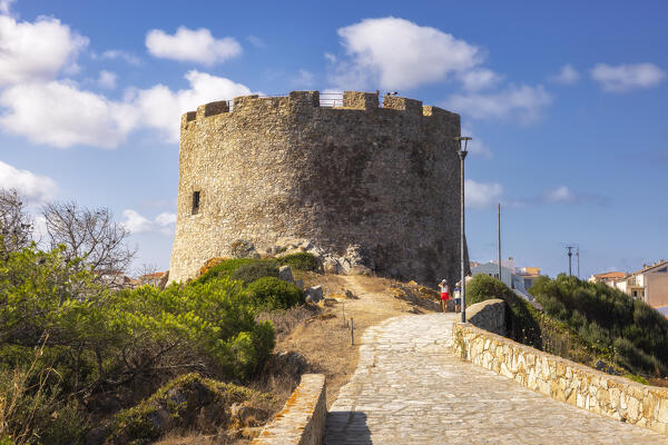 View of the Longosardo Tower, Santa Teresa di Gallura, Sassari province, Sardinia, Italy, Europe.