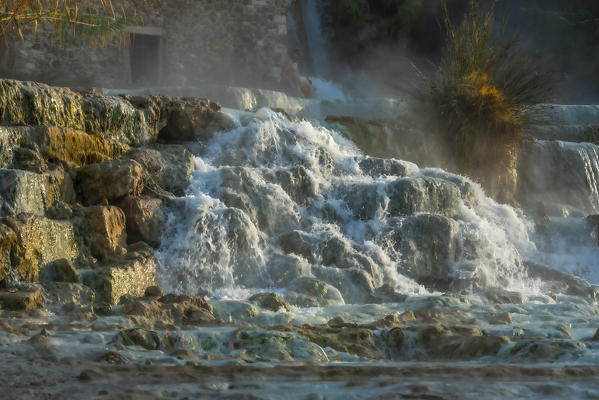 Cascate del Mulino, natural pools of thermal water. Saturnia, Grosseto, Tuscany, Italy, Europe