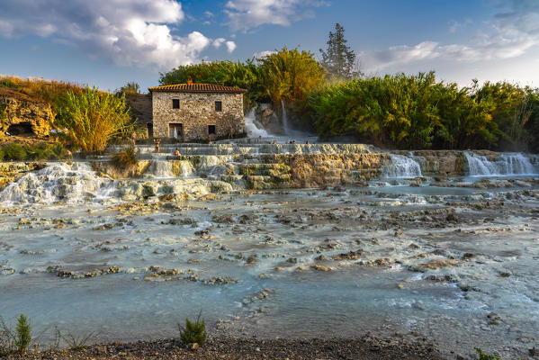 Cascate del Mulino, natural pools of thermal water. Saturnia, Grosseto, Tuscany, Italy, Europe