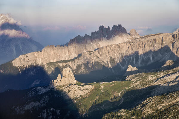 The mountains of Lagazuoi,Croda da Lago, Lastoni di Formin, Cinque Torri, part od Dolomiti Bellunesi, Unesco Heritage, Belluno, Veneto, Italy