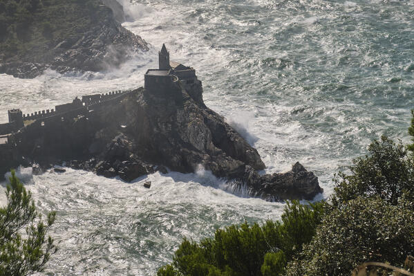 Church of San Pietro, Portovenere, La Spezia province, Liguria, Italy, Europe