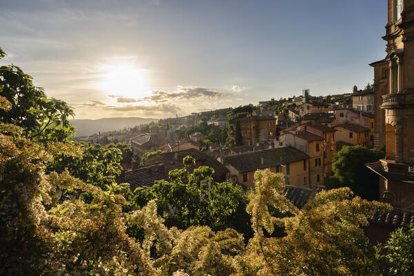 Sunset over Perugia, Perugia Province, Umbria, Italy,Europe