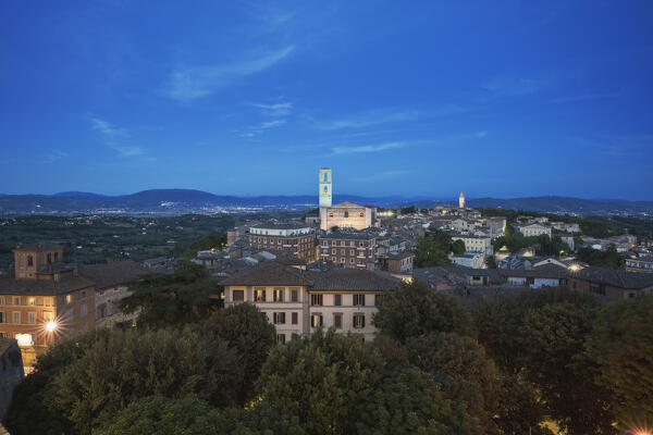 The Old town of Perugia during the evening, Perugia Province, Umbria, Italy,Europe
