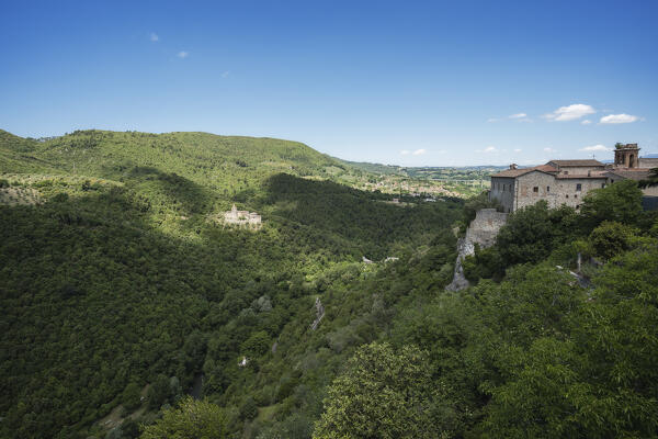 View of the mountains near Narni. Narni, Terni province, Umbria, Italy, Europe.