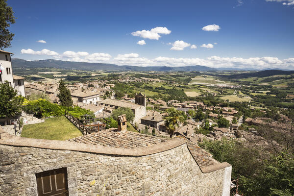 View of the downtown of Todi. Todi, Perugia province, Umbria, Italy, Europe.