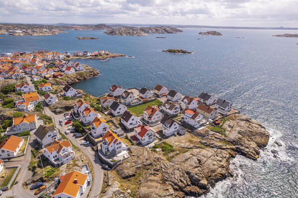Aerial view of the fishing village of Kladesholmen, Tjorn municipality, Vastra Gotaland, West Sweden, Sweden Scandinavia, Europe