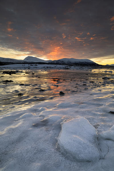 Sunrise near Tromso - Troms county, Europe, Norway.