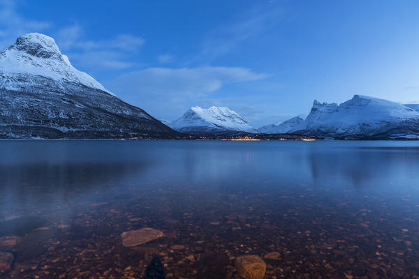 The Lyngen Alps dominating the night sky, Lyngen Alps, Norway