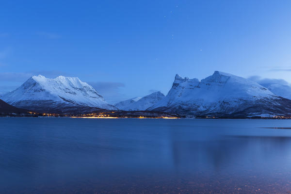 Night fall in the Lyngen Alps, Norway