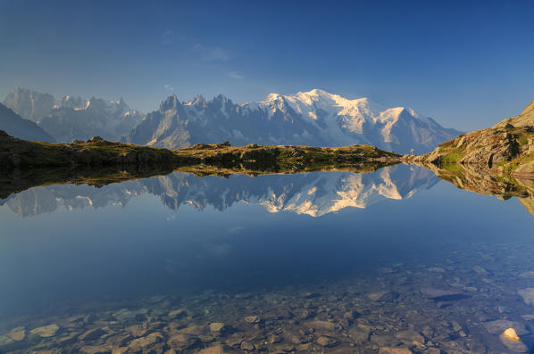 The m.blanc and the lake of Cheserys, france