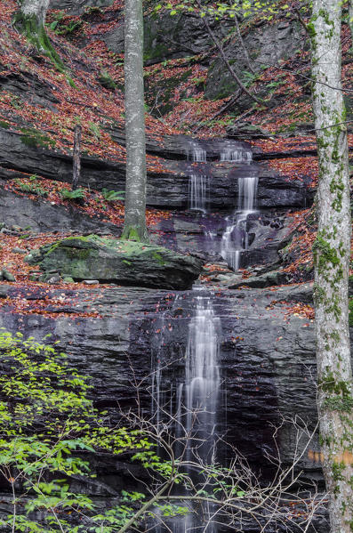Waterfall in Autumn, Sasso Fratino Integral Natural Reserve, Emilia Romagna district, Italy