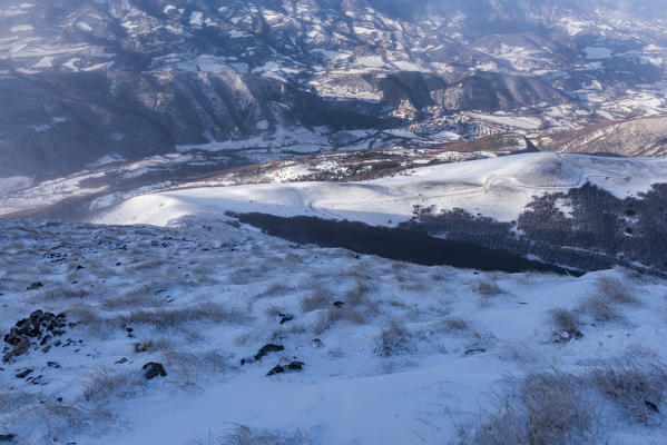 Italy, Marche, Apennines, Hiking in Winter