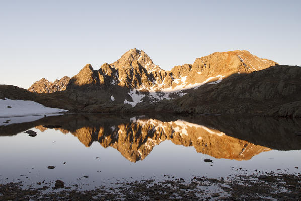 Stelvio National Park, Canè Valley, Lombardy, Italy. Pietrarossa lake