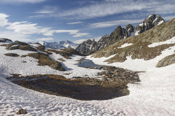 Stelvio National Park, Canè Valley, Lombardy, Italy. Pietrarossa lake