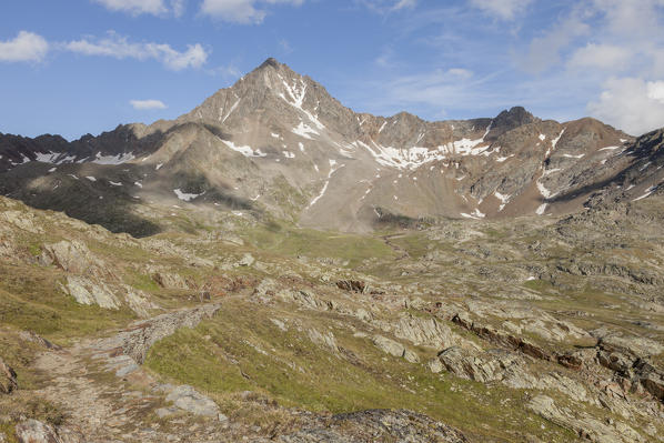Lombardy, Italy. First World War military road to the Gavia pass