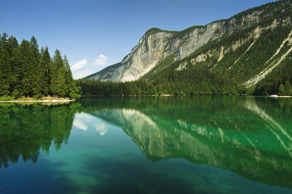 Trentino-Alto Adige, Italy. Tovel Lake in the Brenta Park