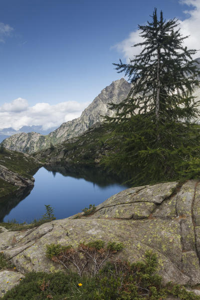 Trentino Alto Adige, Italy. Alpine Lake, Denza hut