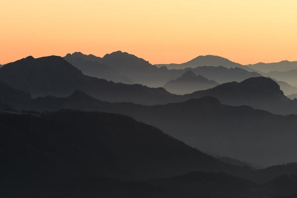 Brescia, Lombardy, Italy. Mountains silhouette.