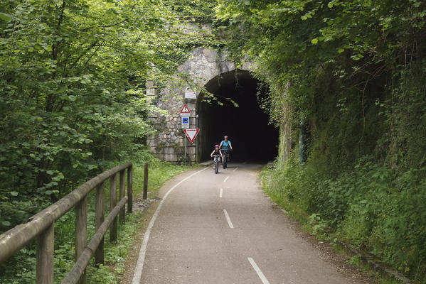 Brembana valley, Lombardy, Italy. Brembana valley cycle path