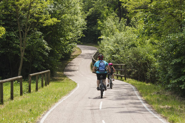 Brembana valley, Lombardy, Italy. Brembana valley cycle path