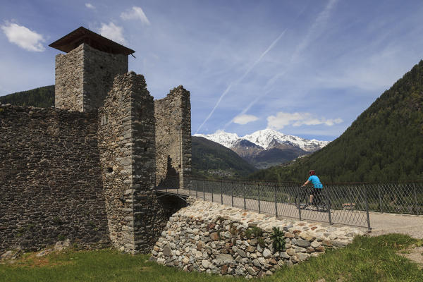 Sole valley, Trentino, Italy. Sole valley cycle path