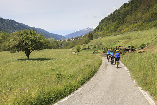 Sole valley, Trentino, Italy. Sole valley cycle path