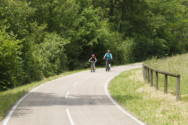 Brembana valley, Lombardy, Italy. Brembana valley cycle path