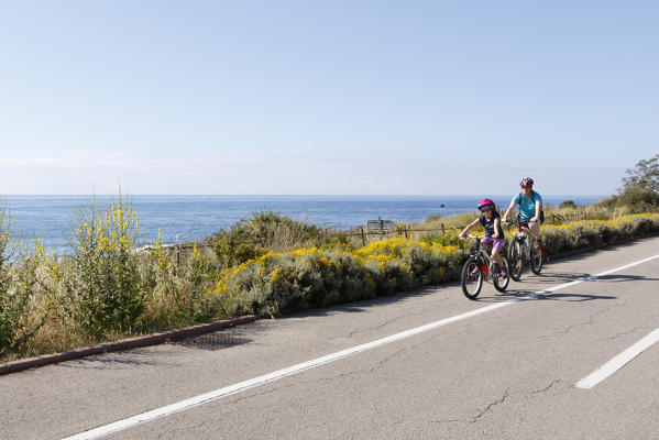 Liguria, Italy. Cycling Riviera cycleway 