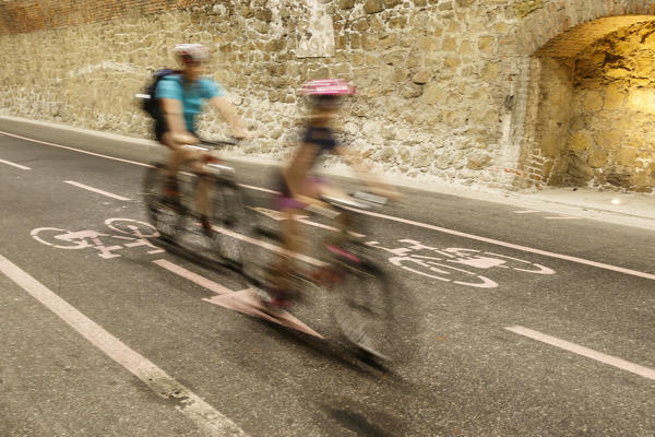 Liguria, Italy. Cycling Riviera cycleway 