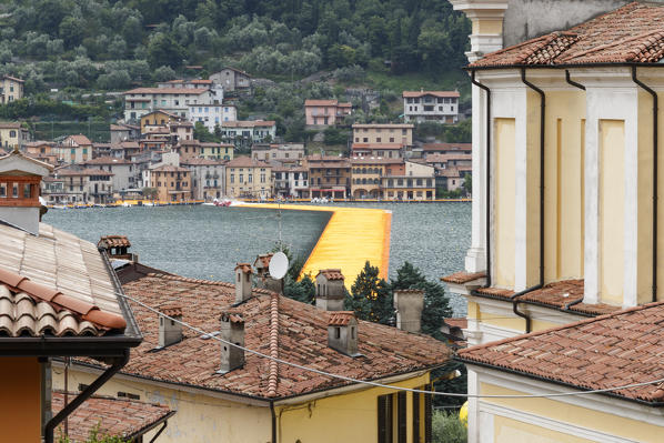 Iseo Lake, Lombardy, Italy. The Floating Piers.