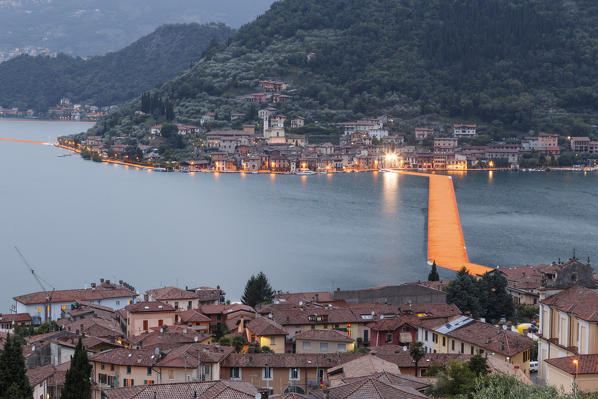 Iseo Lake, Lombardy, Italy. The Floating Piers.