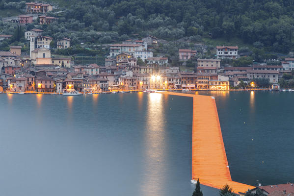 Iseo Lake, Lombardy, Italy. The Floating Piers.