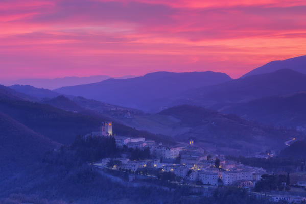 Europe, Italy, Umbria, Perugia district.
Nocera Umbra at sunset