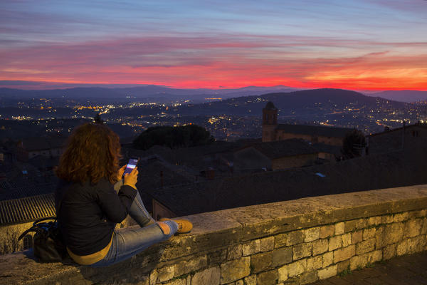 Europe, Italy, Umbria, Perugia district.
Perugia at sunset