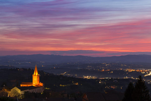 Europe, Italy, Umbria, Perugia district.
Perugia at sunset