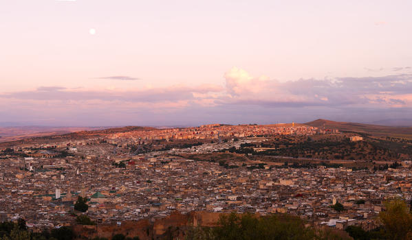 North Africa,Morocco,Fes district,Medina of Fes. City view.