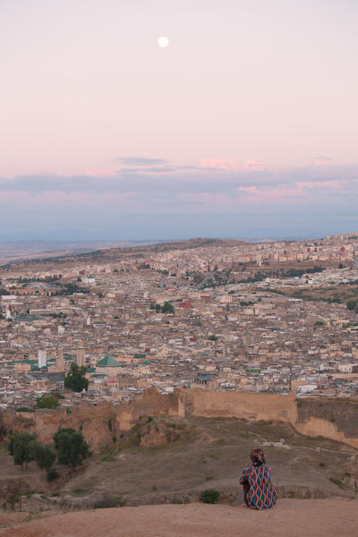 North Africa,Morocco,Fes district,Medina of Fes.During the evening prayer