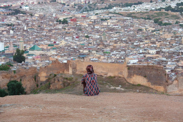 North Africa,Morocco,Fes district,Medina of Fes.During the evening prayer