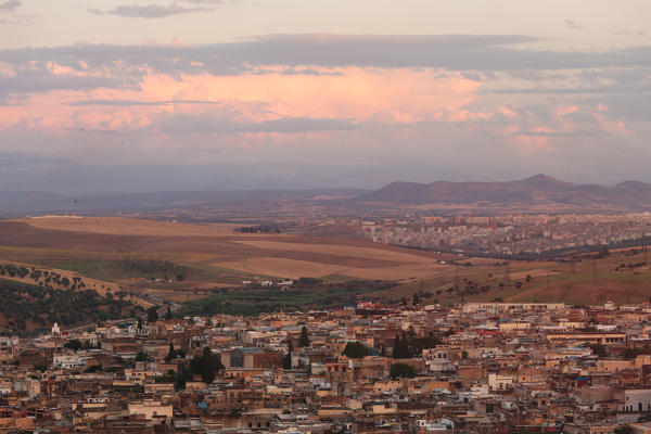 North Africa,Morocco,Fes district,Medina of Fes. City view.