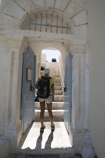 Old church, crete, greece, europe, chrysoskalitissa monastery. This monastery is very old. There is a beautiful church on the top of the hill.