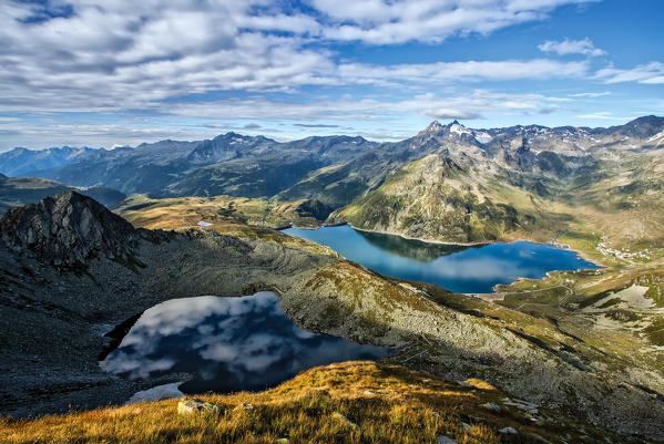 Lago Nero and Montespluga lake, Spluga Valley. Province of Sondrio, Lombardy, Italy
