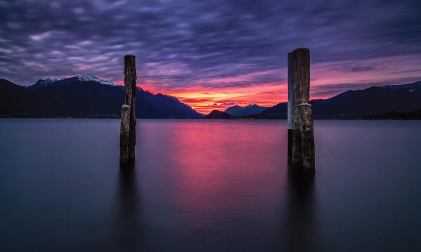 Italy, Lombardy, Como district. Como Lake,Menaggio,dawn,