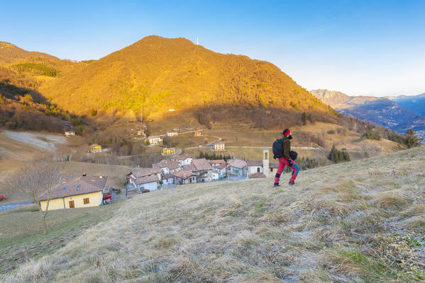 Sunrise at Alino, Val Brembana, province of Bergamo, Lombardy, Orobie alps, Italy