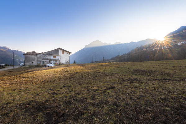 Farmstead at La Torre, San Pellegrino Terme, Val Brembana, Alpi Orobie, Province of Bergamo, Lombardy, Italian alps, Italy