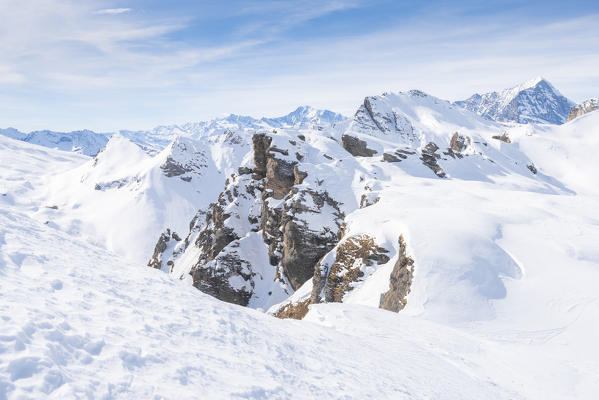 Lepontine alps from Pizzo d'Orogna, Alpe Devero, Veglia Devero Natural Park, Ossola, province of Verbano Cusio Ossola, Piedmont, Italian alps, Italy