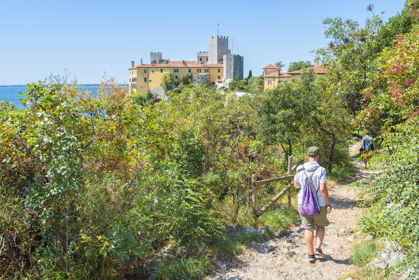 The path for Duino castle, province of Trieste, Friuli Venezia Giulia, Italy