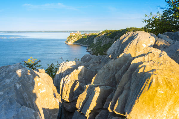 Dawn on the rocky cliff of Rilke path, Duino, province of Trieste, Friuli Venezia Giulia, Italy