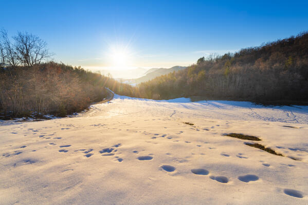 Sunset in Val di Nizza (Oltrepo Pavese, Val di Nizza, Province of Pavia, Apennines, Lombardy, Italy)
