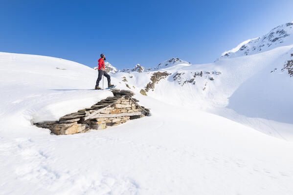 A mountain pasture near Porcile's lakes, Val Tartano, Valtellina, province of Sondrio, Italian alps, Italy
