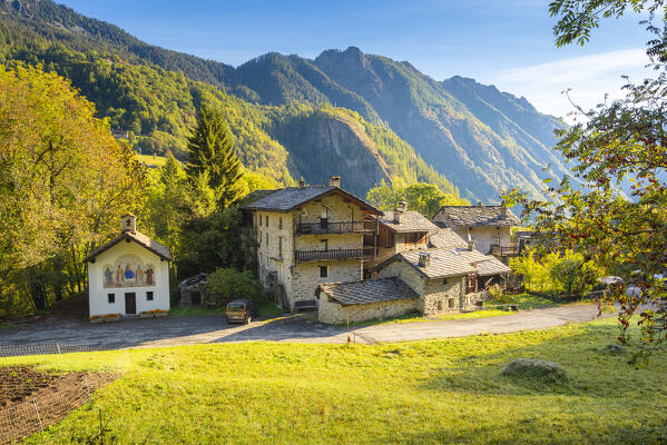 The little hamlet of Outre l'Eve, Champorcher valley, Aosta Valley, italian alps, Italy
